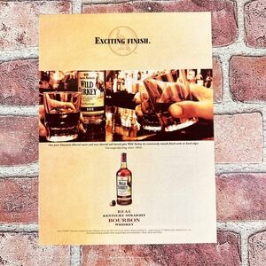 2005 Wild Turkey Bourbon Ad Exciting Finish Glasses Toasting Y2K Whiskey Print A